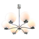 Lustre vintage en chrome et opaline, italie, 1970s