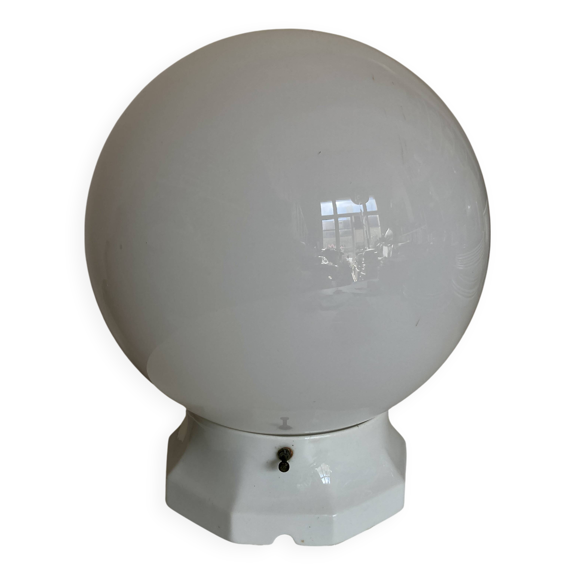 XL bathroom ceiling light from Palace, porcelain and opaline, 1950s