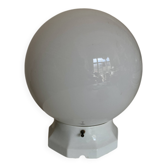 XL bathroom ceiling light from Palace, porcelain and opaline, 1950s
