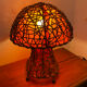 Large mushroom lamp in woven rattan