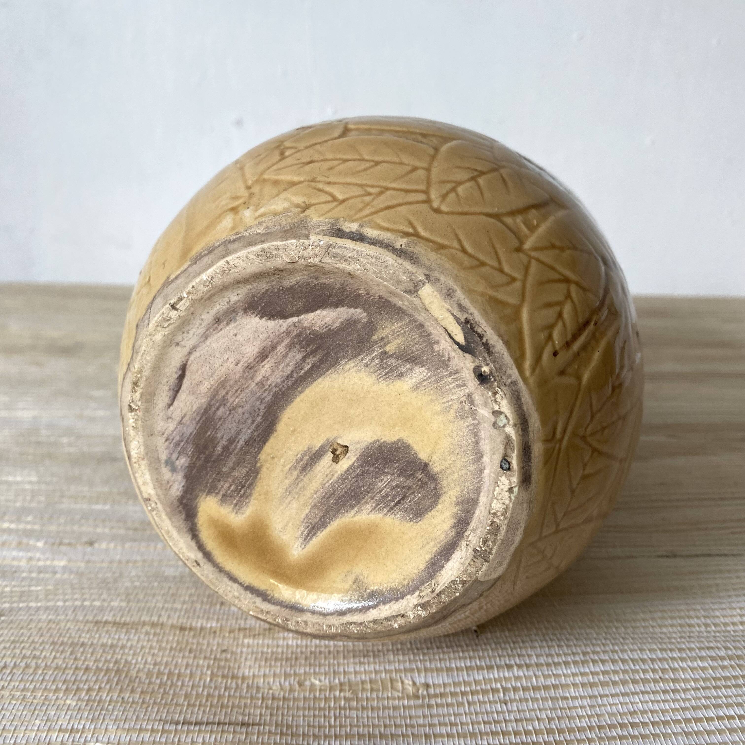 Ceramic vase with foliage design, 1970s