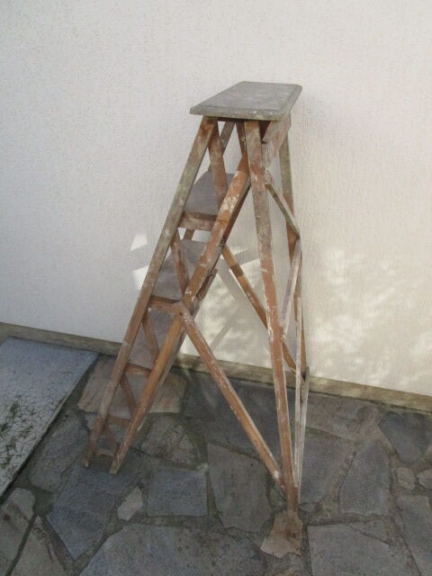 Old painter's stepladder in wood
