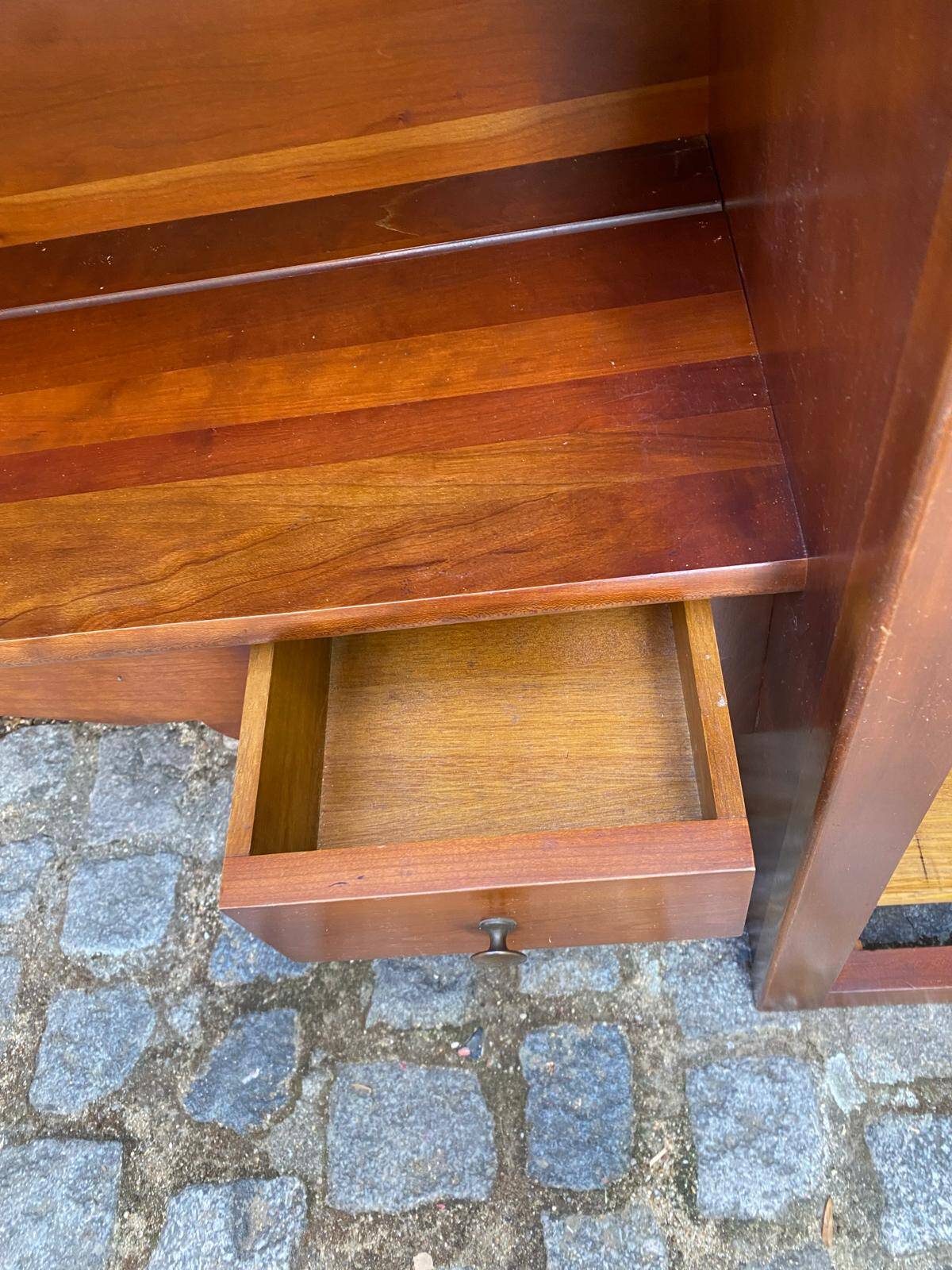 Large bar counter furniture 233 cm buffet in solid cherry wood 1970