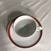 Théière Pillivuyt et 4 tasses céramique vintage