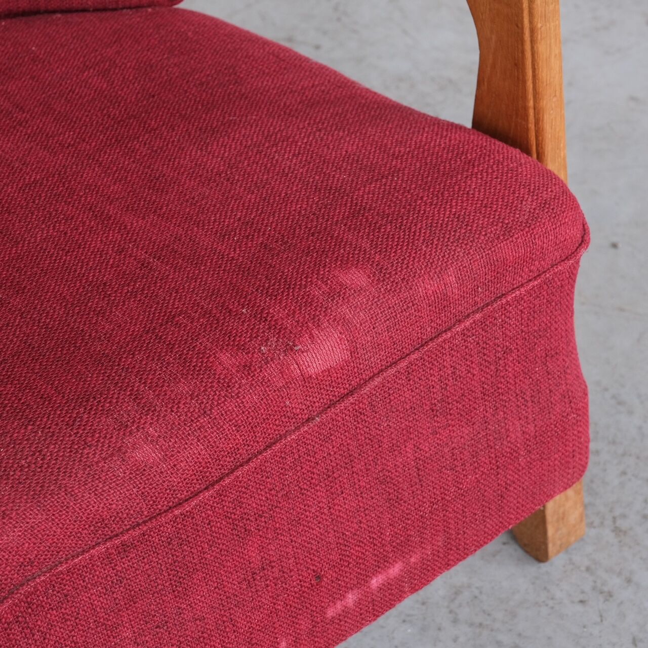 Guillerme et Chambron Oak Mid-Century French Armchair