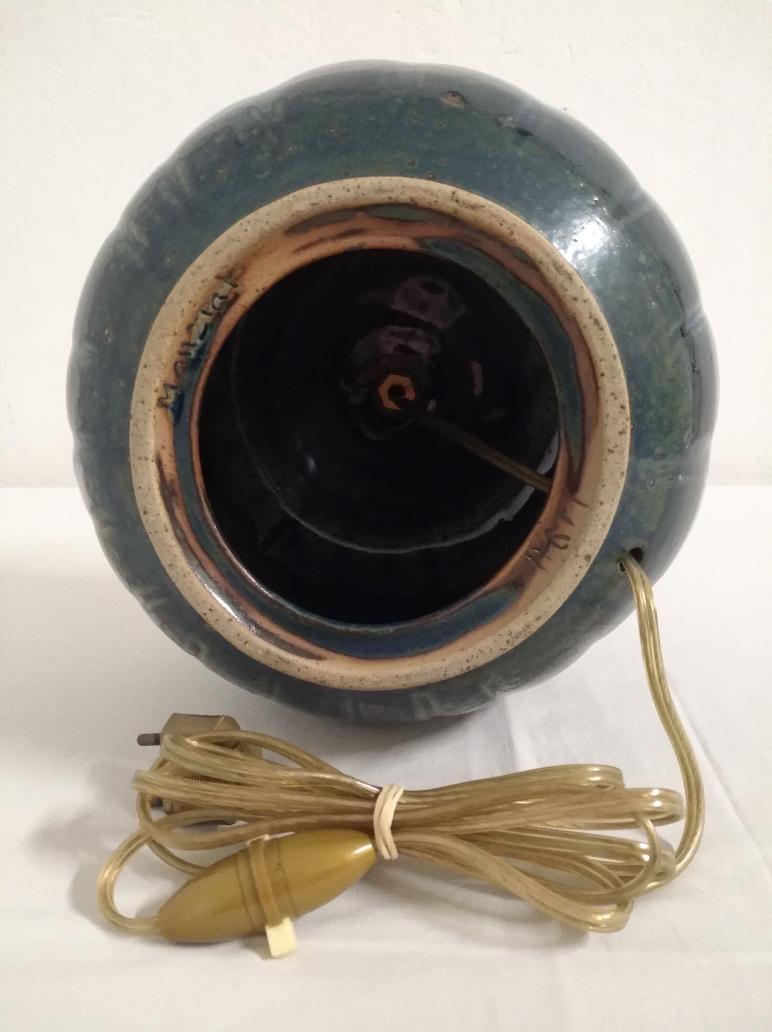 Glassed sandstone ball lamp foot