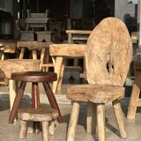 Mini low stool in upcycled old Asian teak H15 D24