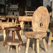 Mini low stool in upcycled old Asian teak H15 D24
