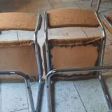 Lot de 4 chaises tubulaire chromé vintage