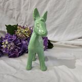 Mint green vintage ceramic donkey