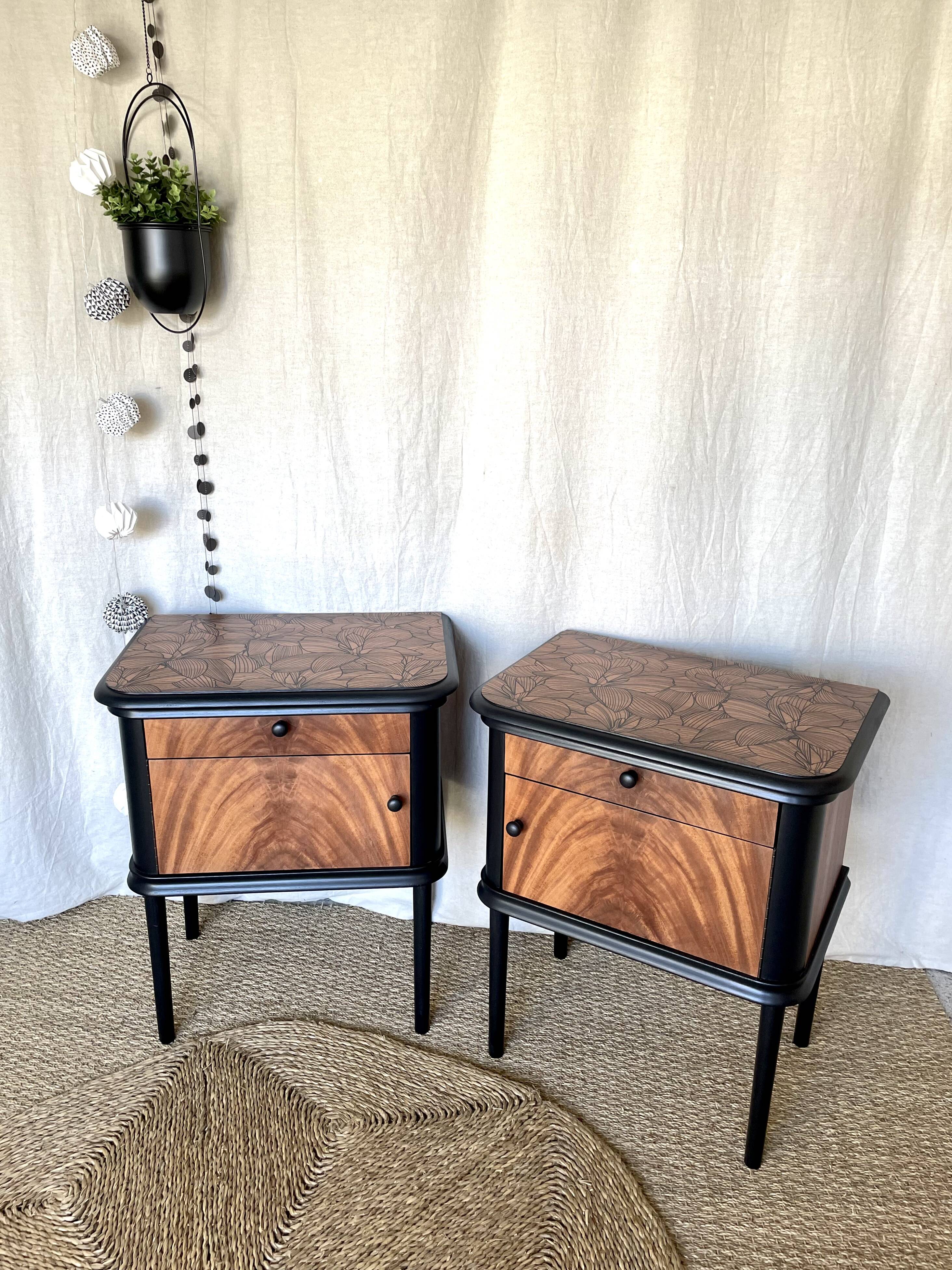 Large pair of bedside tables