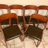 Suite de 6 chaises Baumann modèle traineau