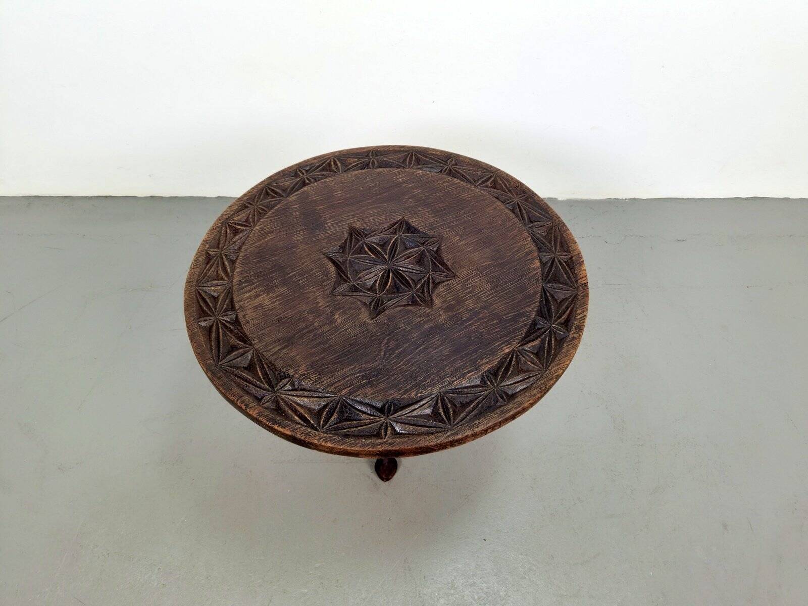 Vintage African Handmade Wooden Folding Table, 1960s