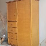 Armoire en rotin vintage
