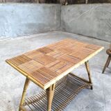 Vintage rattan coffee table