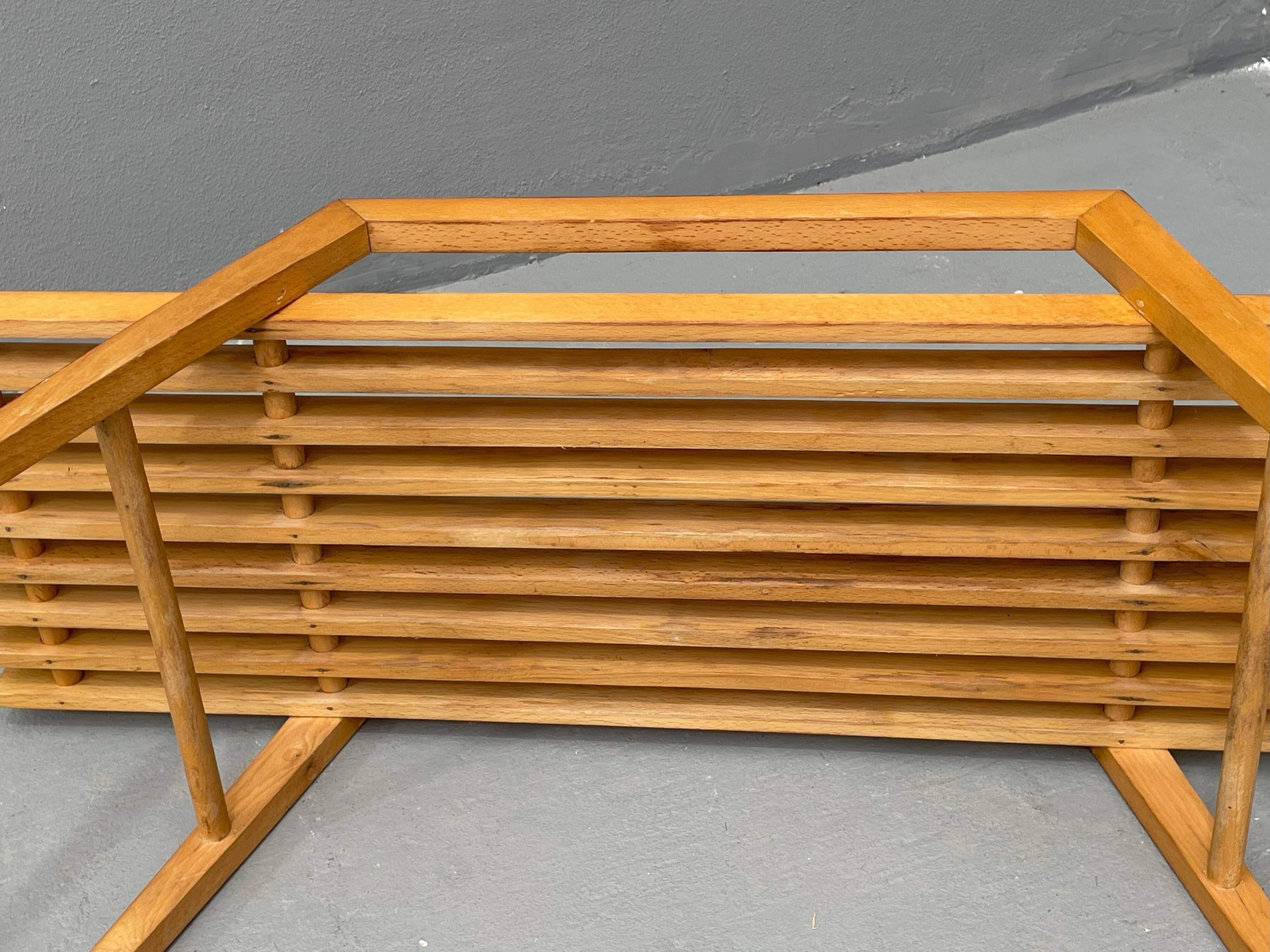 Beech Flower Stand by ÚLUV, Mid-Century, 1970s Czechoslovakia