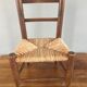 Chaise bois et paille vintage pour enfant
