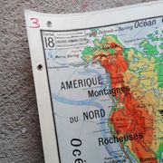 Ancienne carte physique Continent américain Vidal-Lablache