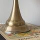Vintage Art Deco modernist lamp with blue opaline glass and brass.
