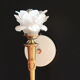 Wall apply torch torch brass tulip pink flower light empire pine cone
