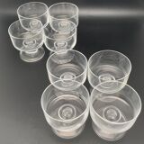 Verres à pied en verre transparent Vintage Art déco