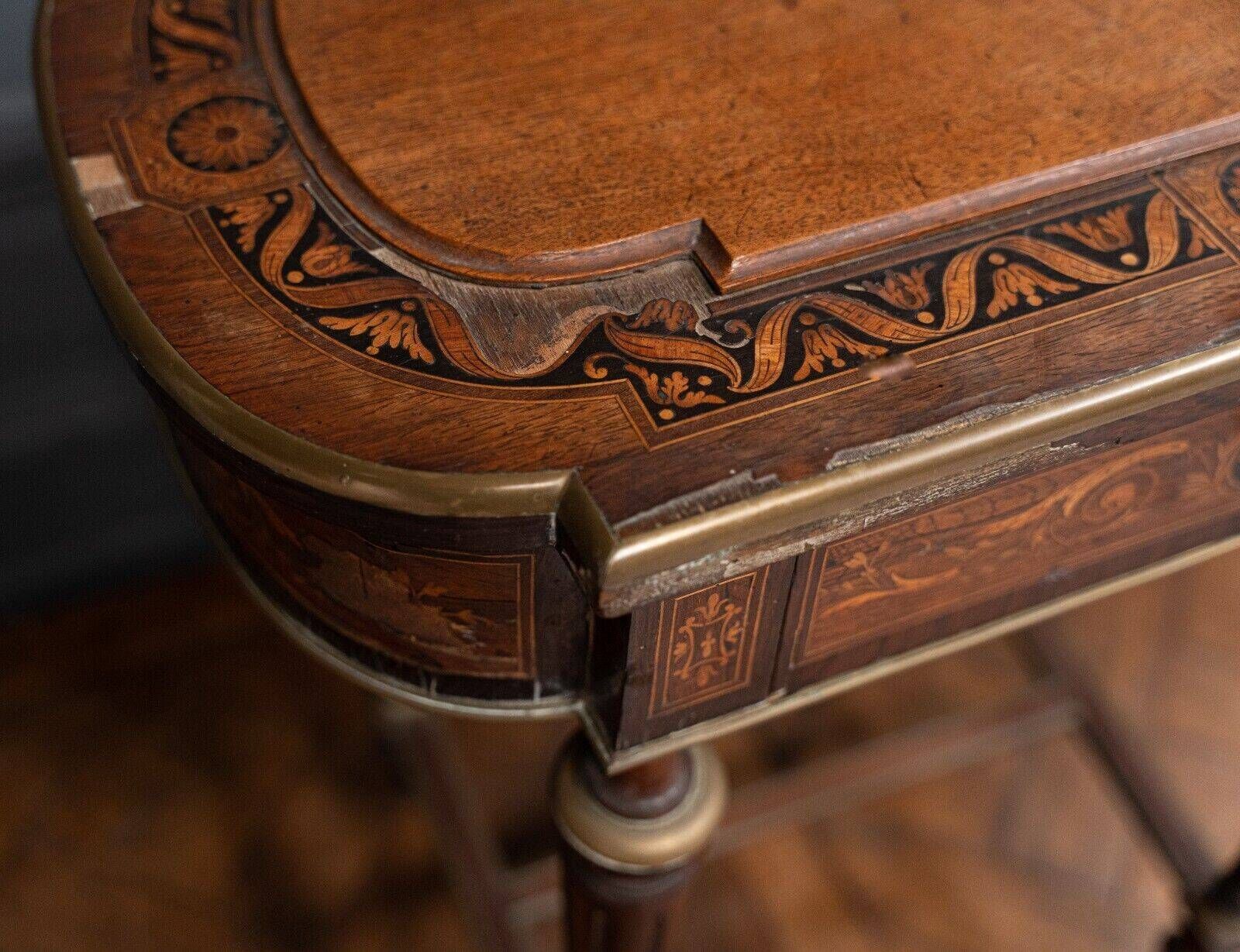 Napoleon III hairdresser worker marquetry 4 feet decorated with bronze