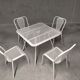René Malaval vintage perforated metal garden furniture Seducta 1950s