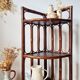 Vintage rattan corner shelf - antique bookcase