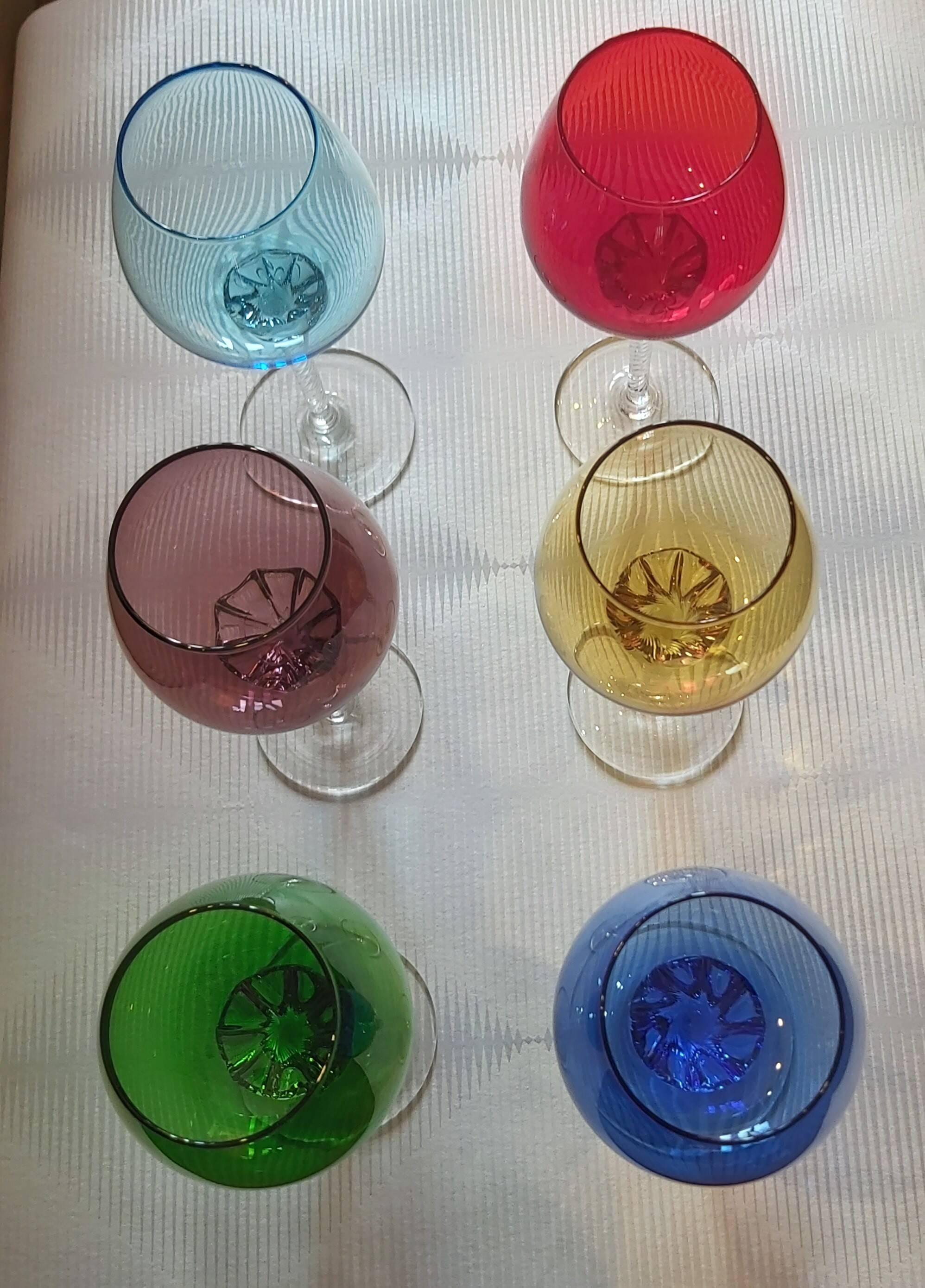 Set of six glasses, Italy, 1970s.