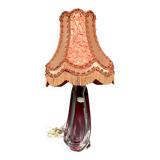 Val Saint Lambert. Two-tone solid crystal lamp (light purple) with high lead content.