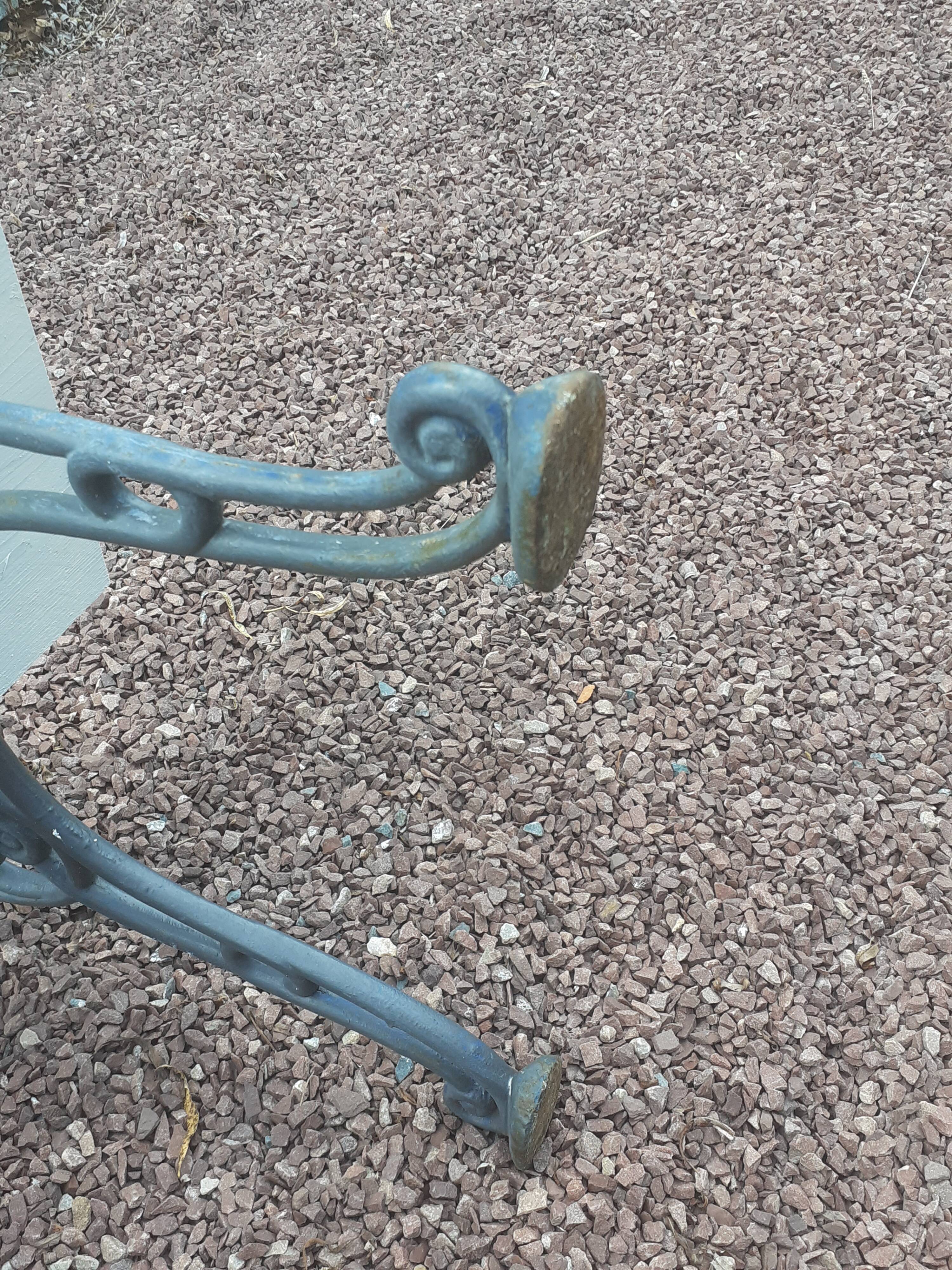 Garden bench with old cast-cast-or-cast-or-cast foot