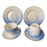 Lot de 2 sets de petit-déjeuner en porcelaine "Royal Copenhague"