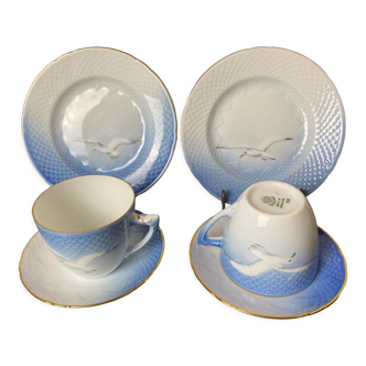 Lot de 2 sets de petit-déjeuner en porcelaine "Royal Copenhague"