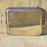 Silver metal serving tray