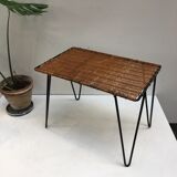Rattan and metal coffee table by Raoul Guys