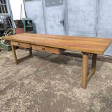 Grande table de ferme ancienne en hêtre 2m56 vintage rustique 10 places