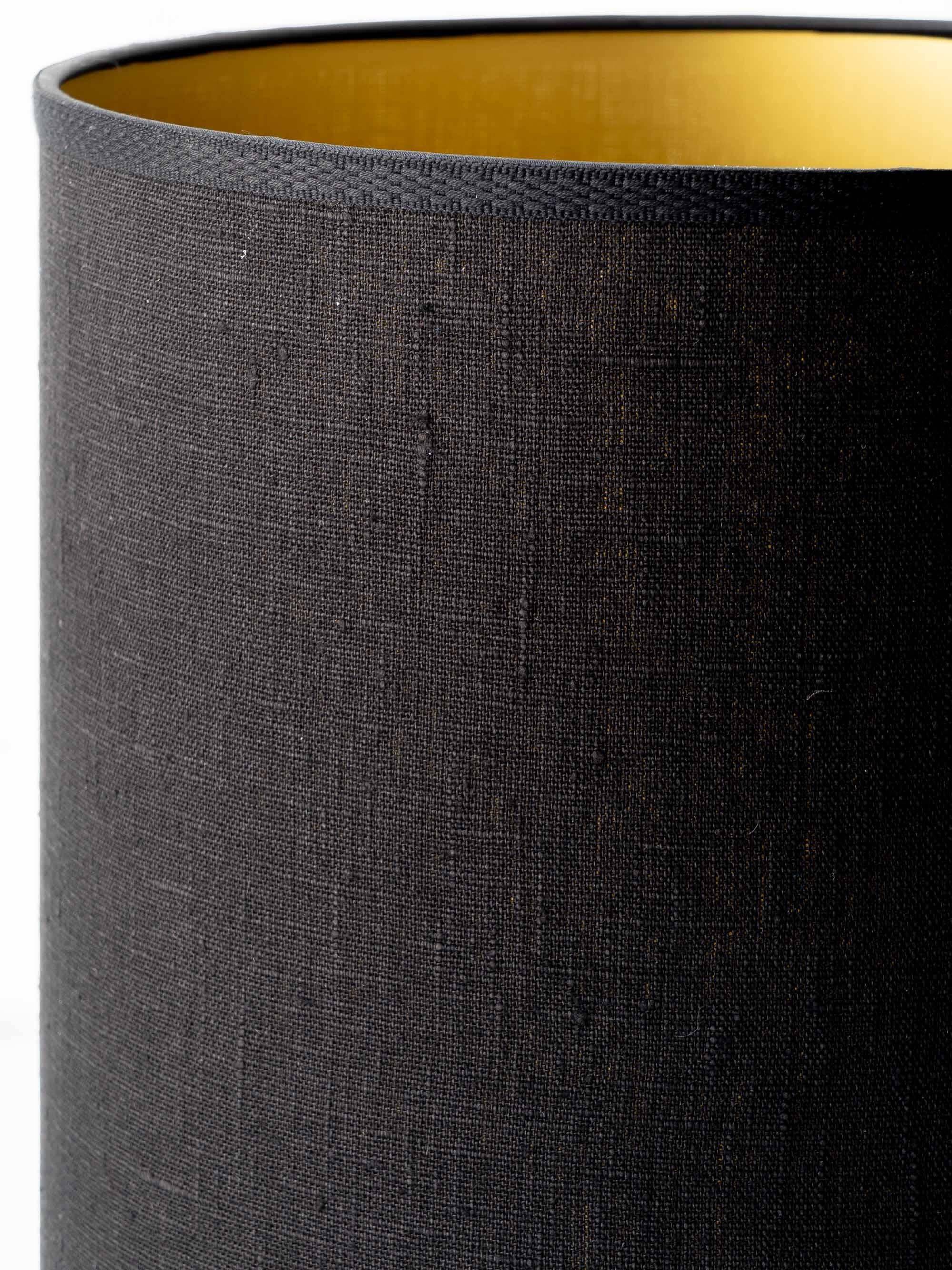 Ceramic table lamp Dutch Orange Gouda “Tokio”, 1970s, black linen shade