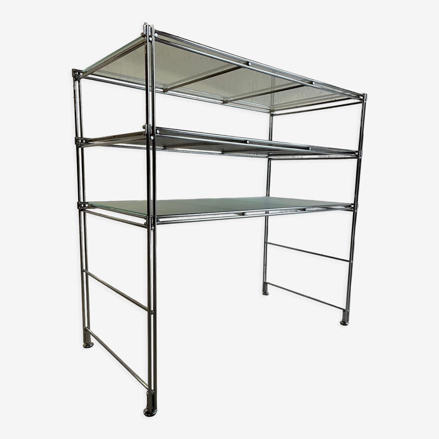 Modular shelf, tray in stainless steel and glass by Niels Gammelgaard for  IKEA | Selency