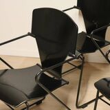 Series of 4 minimalist chairs model "EGOA 300" by Josep Mora