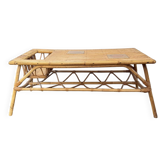 Table basse vintage en rotin