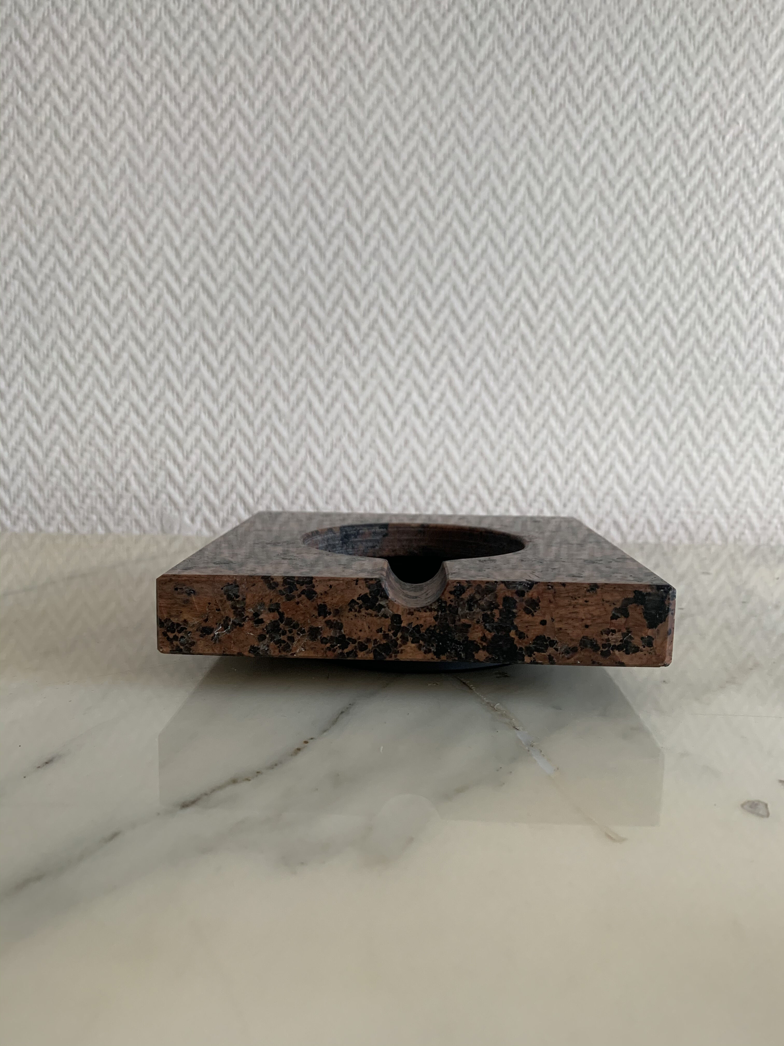 Red and black marble ashtray