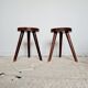 Pair of antique tripod stools
