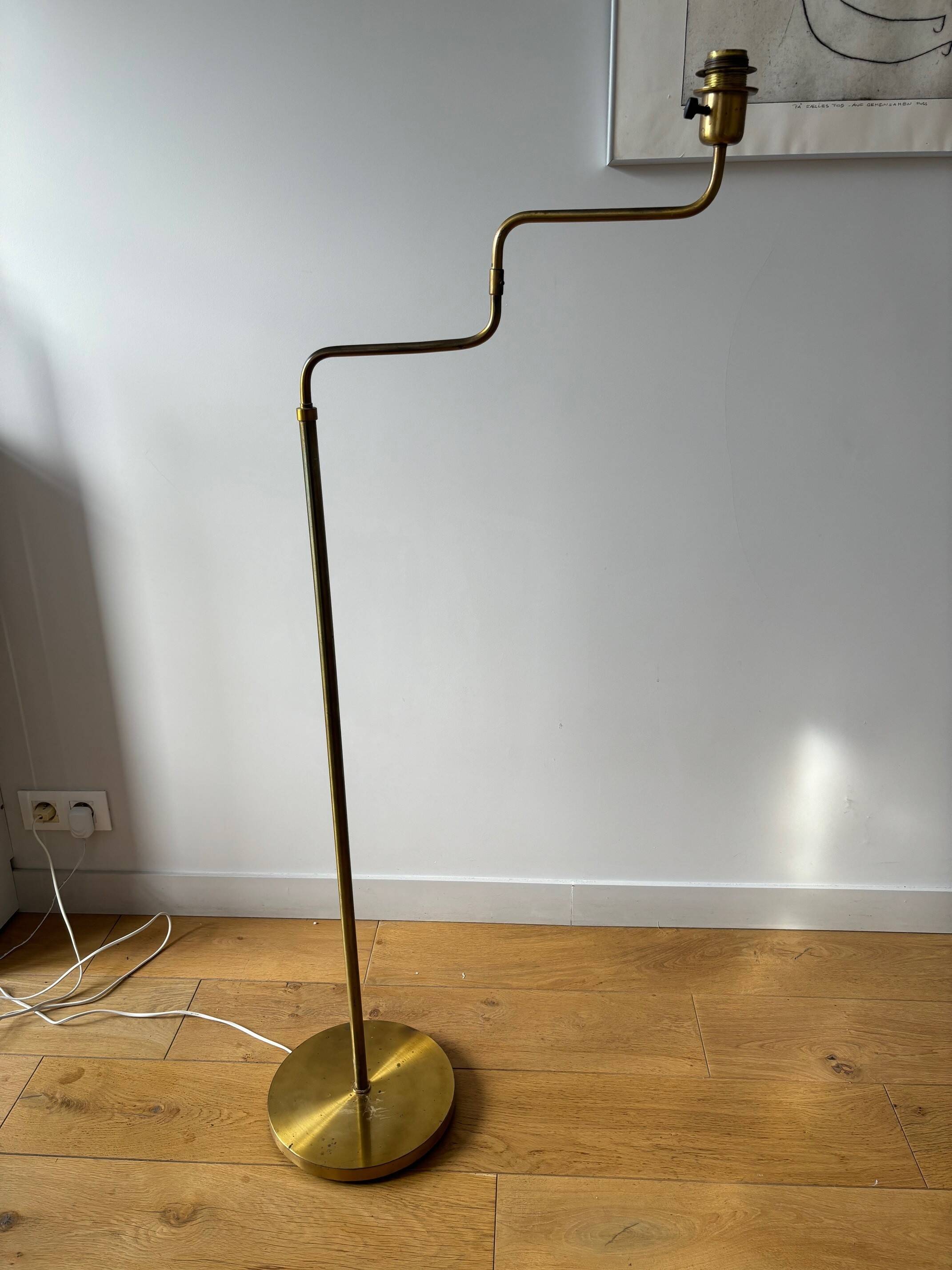 articulated brass floor lamp - Sweden 50s/60s