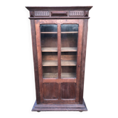 Vintage Parisian wardrobe with 1 solid oak glass door.
