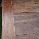 Oak farm table with two large drawers