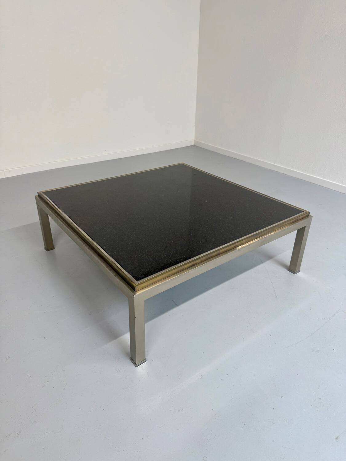 Large Jansen style marble and brass coffee table, , 1970s vintage