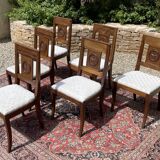 Suite of 6 mahogany chairs directoire