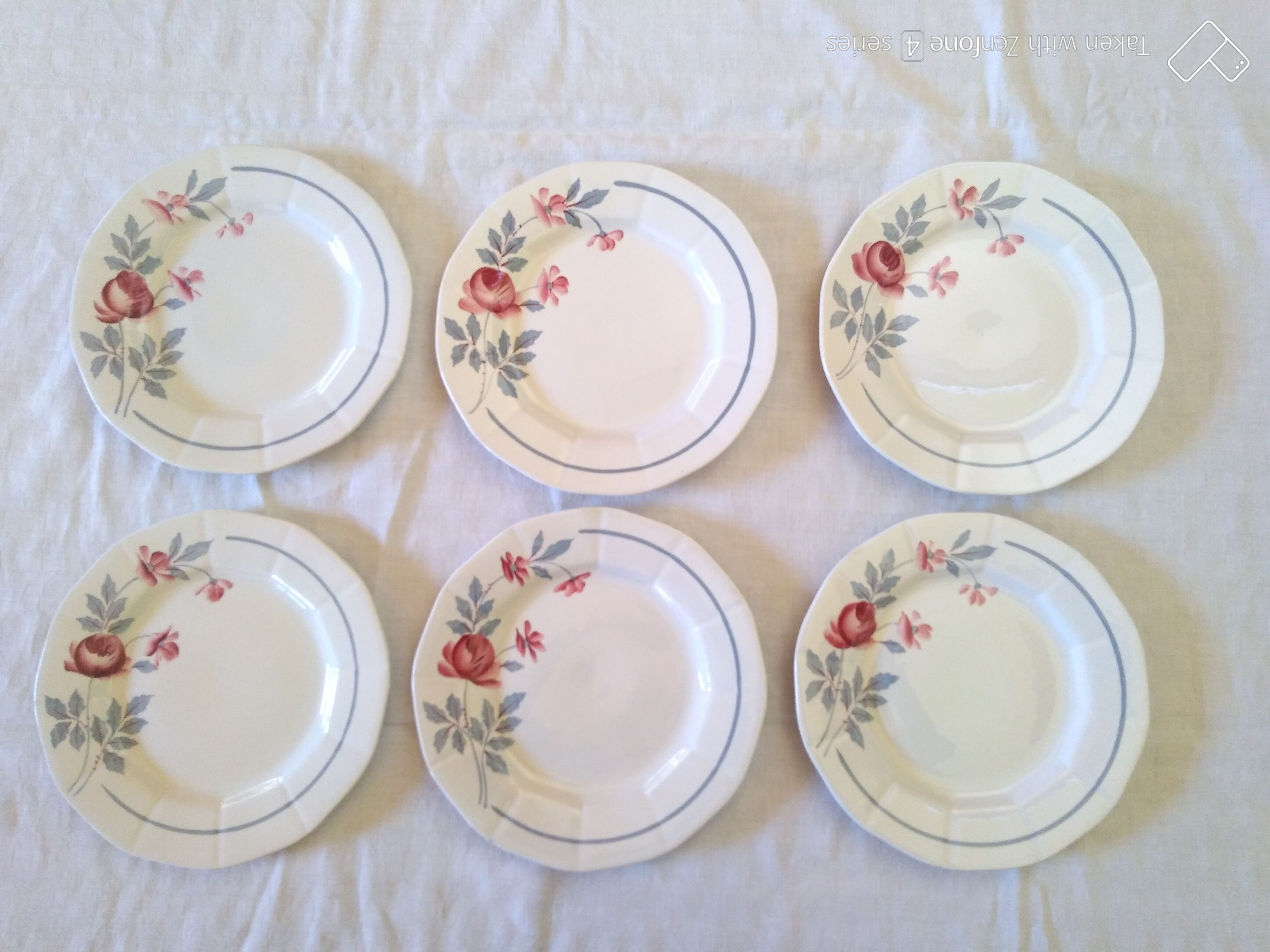6 flat plates on St Amand earthenware