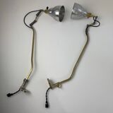 Pair of antique "beunza" workshop wall lights