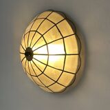 Paire d'applique vintage, nacre et laiton, France, 1980